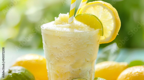 Fototapeta fresh lemonade with lemon