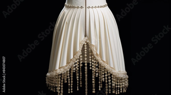 Fototapeta white pearls skirt