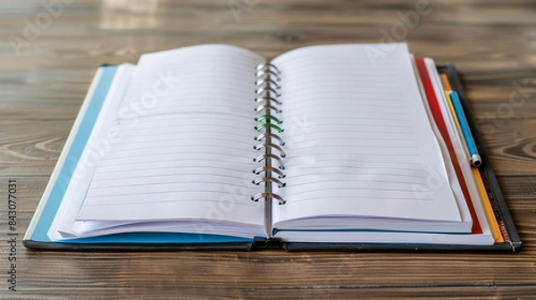 Fototapeta open book on a wooden table