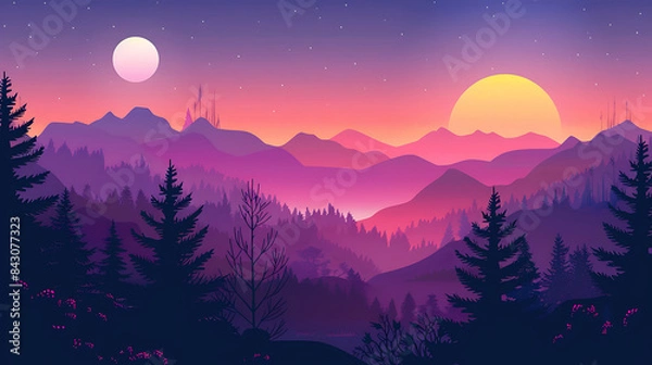 Fototapeta landscape illustration