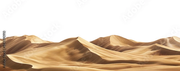 Fototapeta paranomic view of rolling sand dunes isolated on transparent background