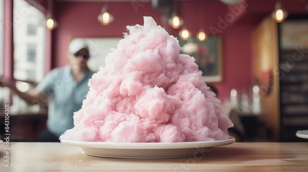 Obraz close up of a bowl of cotton candy 