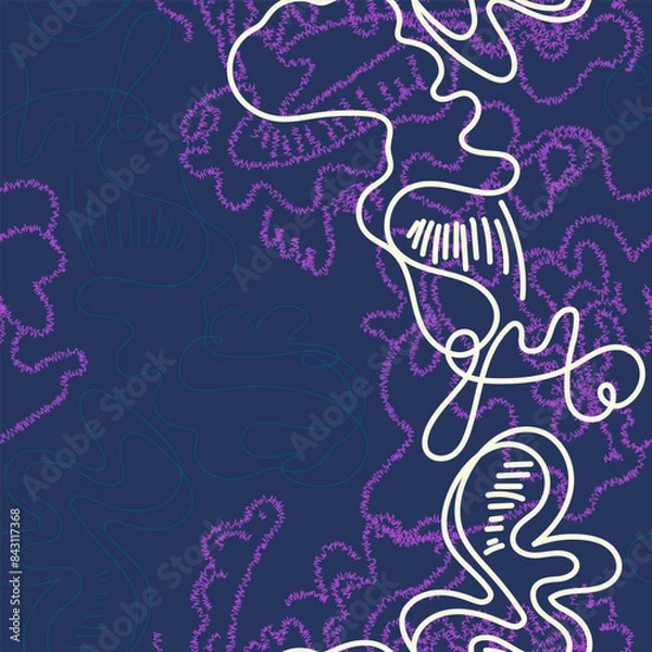 Fototapeta Seamless hand-drawn abstract vector pattern for textile and texture design