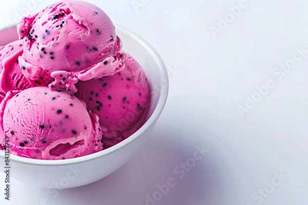 Fototapeta sweet, creamy dragon fruit ice cream. generative ai