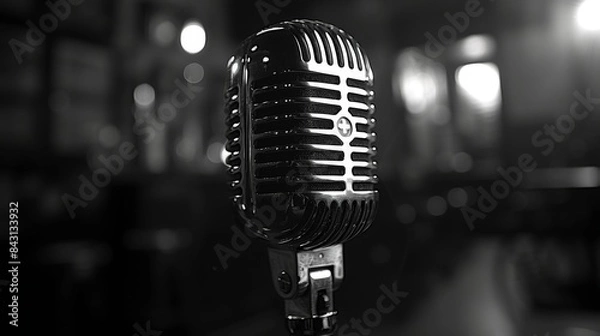 Fototapeta microphone close up ai generated