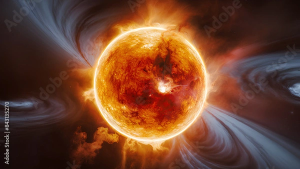 Obraz illustration of the shape of the sun's surface
