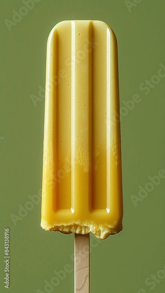 Fototapeta 3d rendered delicious ice lolly on plain green background made with generative AI
