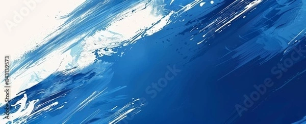 Obraz Abstract blue and white brush strokes background.