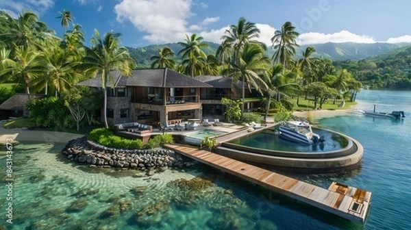 Fototapeta Oceanside view from vacation