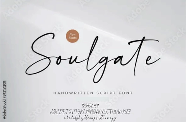 Obraz Signature Font Calligraphy Logotype Script Brush Font Type Font lettering handwritten