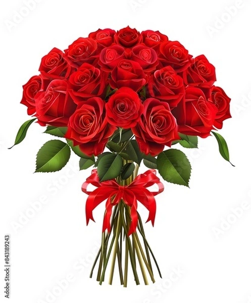 Fototapeta Red Roses for Valentine's Day: A Beautiful Bouquet of Love