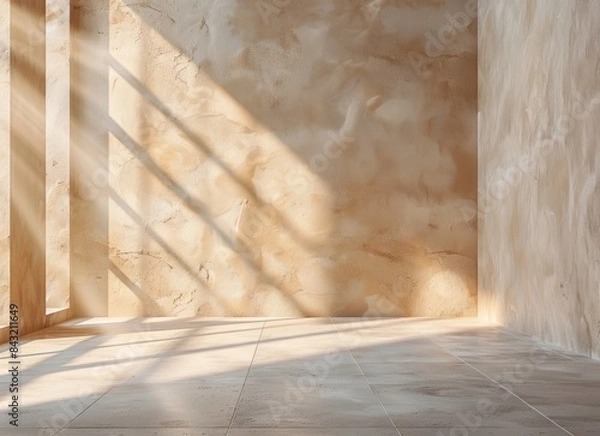 Fototapeta An empty room containing plants exposed to sunlight