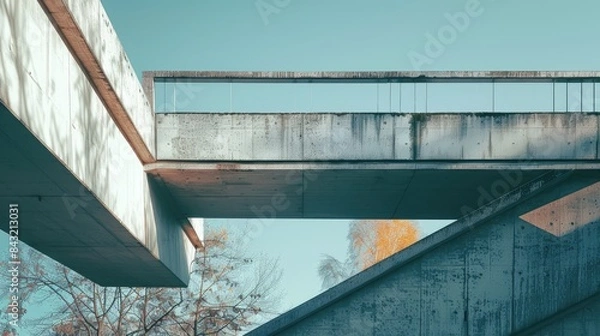 Fototapeta Fragment of a contemporary bridge