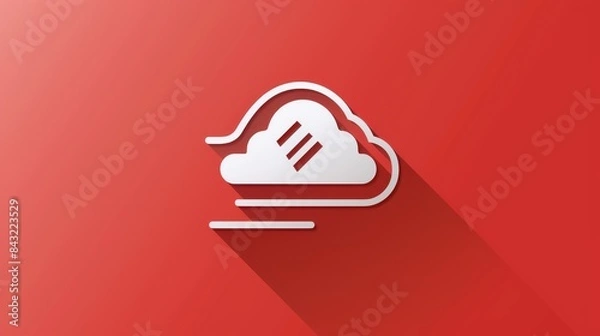 Fototapeta Cloud computing icon with a red background for technology or business designs