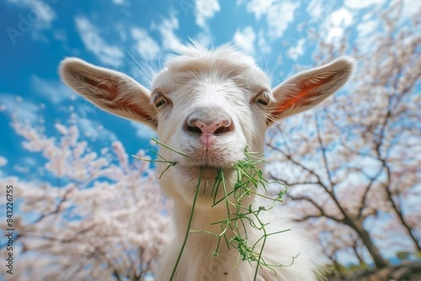 Fototapeta 草を食むヤギ