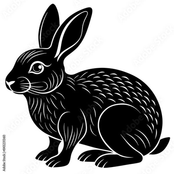 Obraz black and white rabbit