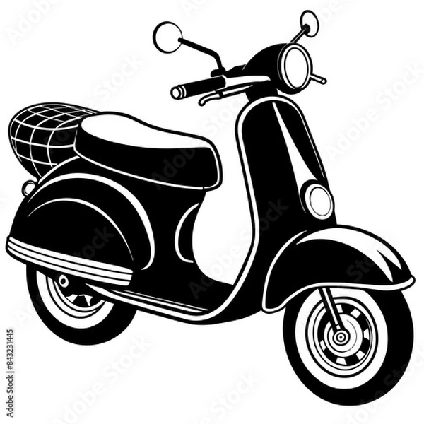 Obraz vintage scooter illustration