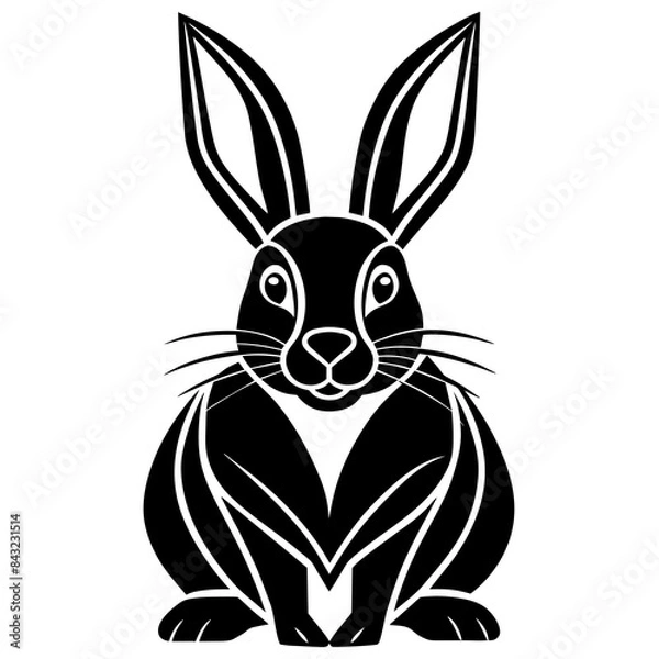 Obraz black and white rabbit