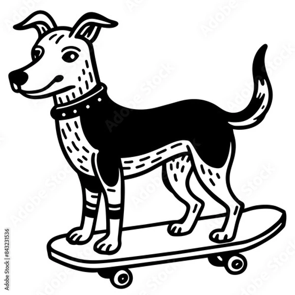 Obraz black and white dog