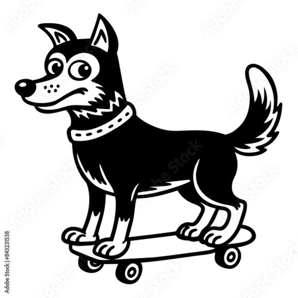 Obraz black and white cat