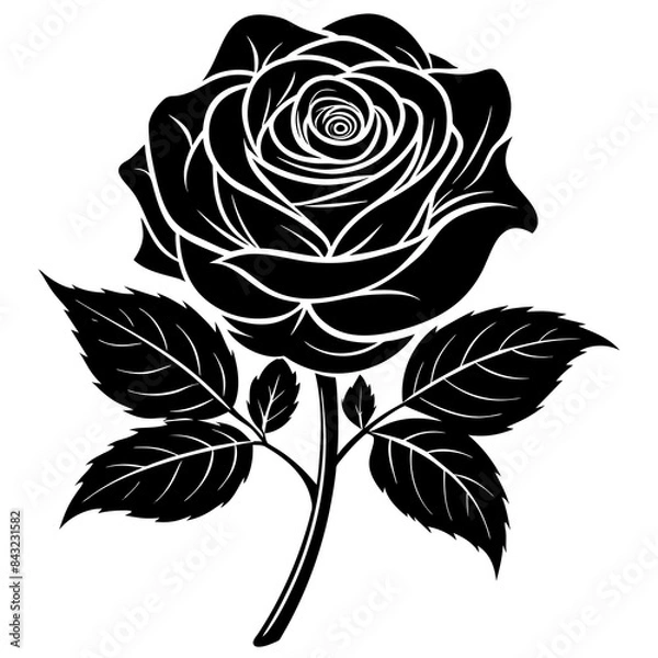 Obraz black and white rose