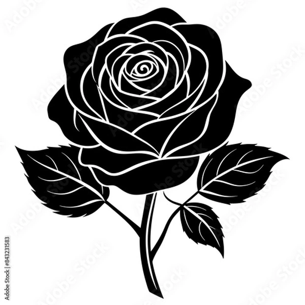 Obraz black and white rose