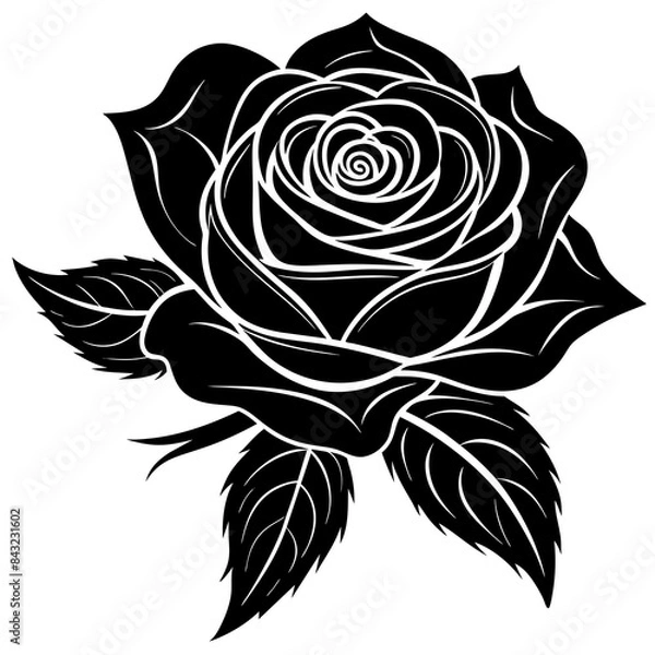 Obraz black rose isolated on white