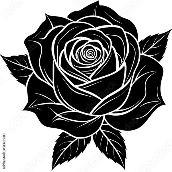 Obraz black and white rose