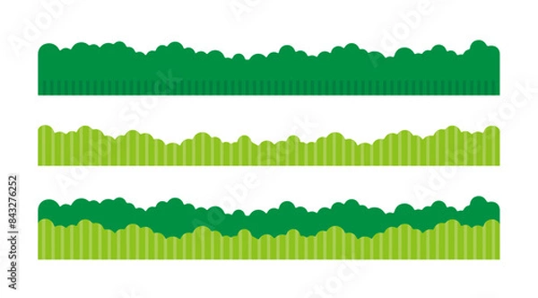 Fototapeta ストライプ柄のもこもこした草むらのかわいい背景用グラフィック素材