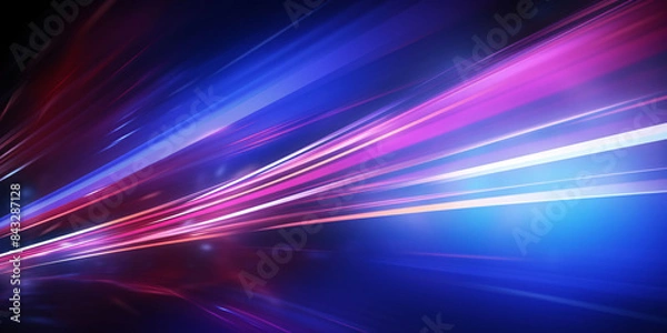 Fototapeta Abstract technology 3D glowing tunnel background, now sci-fi 3D space concept scene illustration