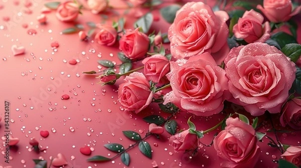 Fototapeta Spring Romance Unfolds: Generative AI's Valentine's Day Palette