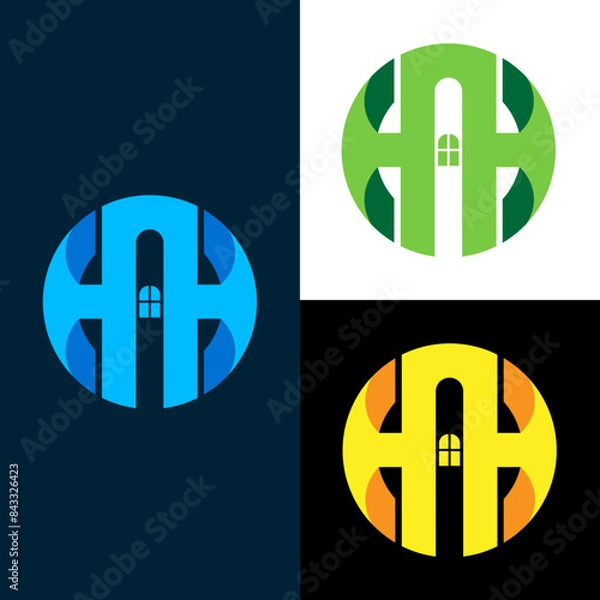 Obraz Letter H+A/A+H Construction Logo