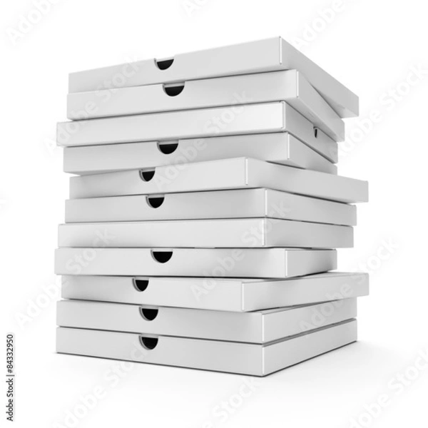 Fototapeta 3d stack of pizza boxes