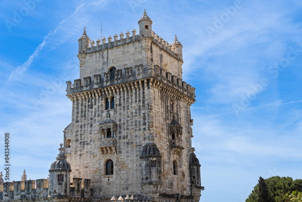 Obraz View at the Belem tower at the bank of Tejo River in Lisbon - Portugal