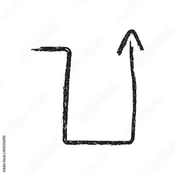 Fototapeta Doodle emphasis arrow icon. Design quirky twist zigzag line, spring coil, curve wave. brush arrow, paint brush arrow. paint stroke brush. Vector illustration