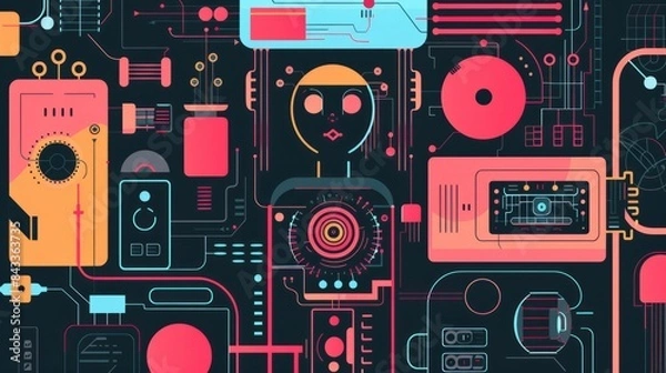 Obraz illustration of artificial intelligence technology background concept