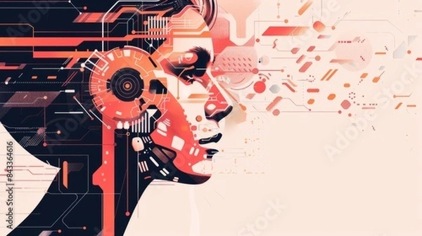 Obraz illustration of artificial intelligence technology background concept