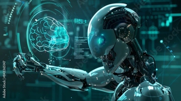 Fototapeta illustration of artificial intelligence technology background concept