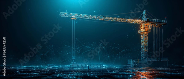 Fototapeta a wire frame industrial Construction site,Construction site,generative ai