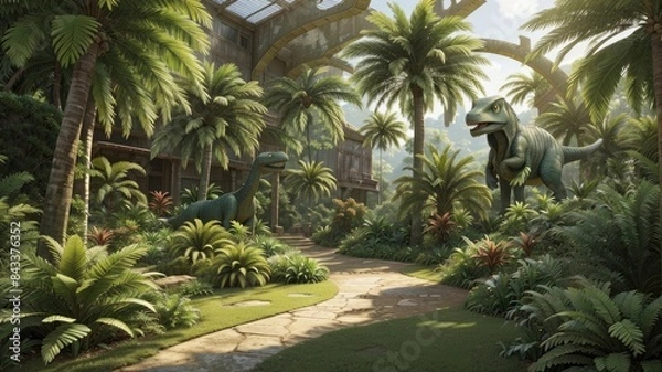 Obraz palm trees in the park