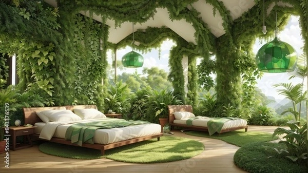 Obraz bed in the garden