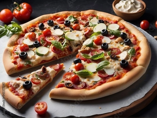 Obraz pizza with salami