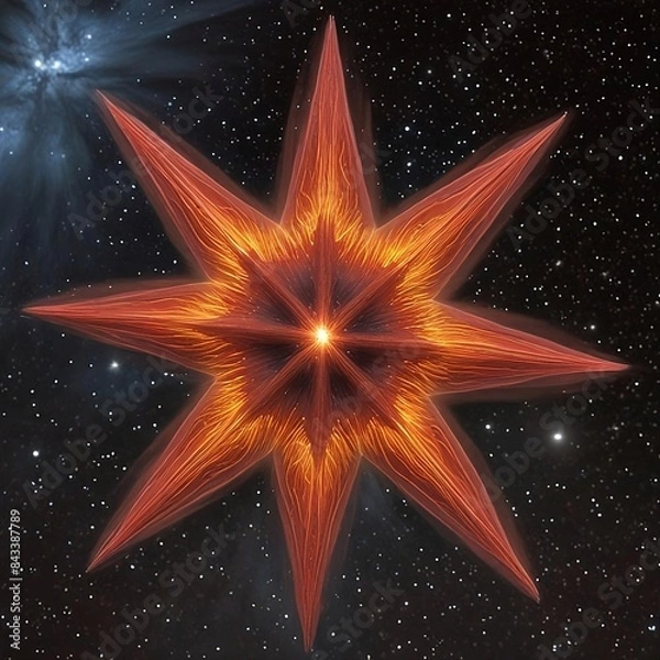 Fototapeta red star burst