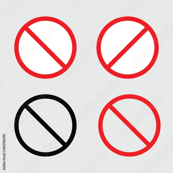Obraz No sign flat icon,symbol vector design