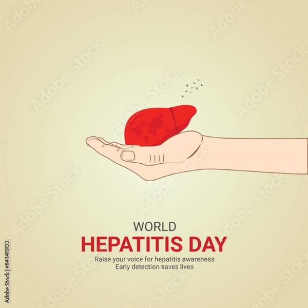 Fototapeta World Hepatitis Day creative ads design. Hepatitis Day element isolated on Template for background. Hepatitis Day Poster, vector, illustration, July 28. Important day