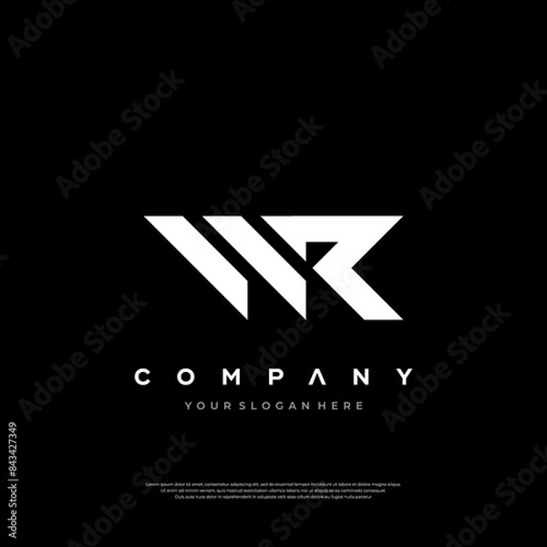 Fototapeta Modern WR Monogram Logo
