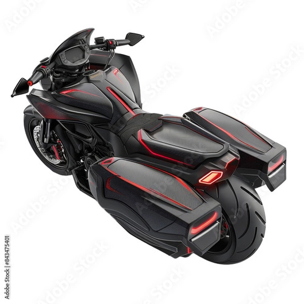 Fototapeta Stylish and Functional Motorcycle Saddles Isolated On Transparent Background