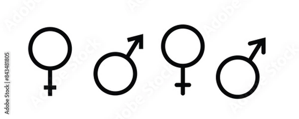 Obraz Gender icon vector design. Male and female sign of gender equality icon vector. Vector illustration