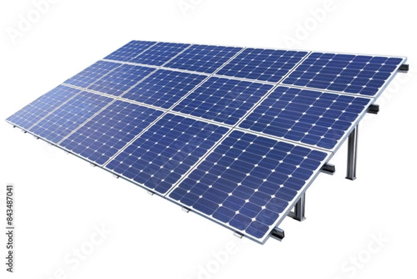 Fototapeta Elevating Solar Efficiency: Smart Solar Panels Integration Isolated On Transparent Background