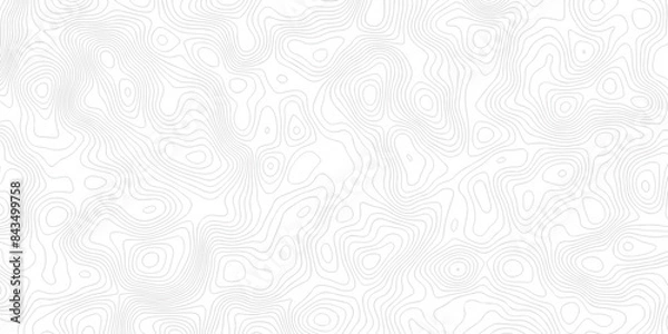 Fototapeta Abstract pattern with lines. Abstract sea map geographic contour map and topographic contours map background. Abstract white pattern topography vector background. Topographic line map background.